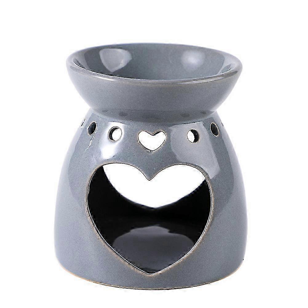 Ceramic Double Love Shape Essential Oil Lamp - Aromatherapy Home Decor