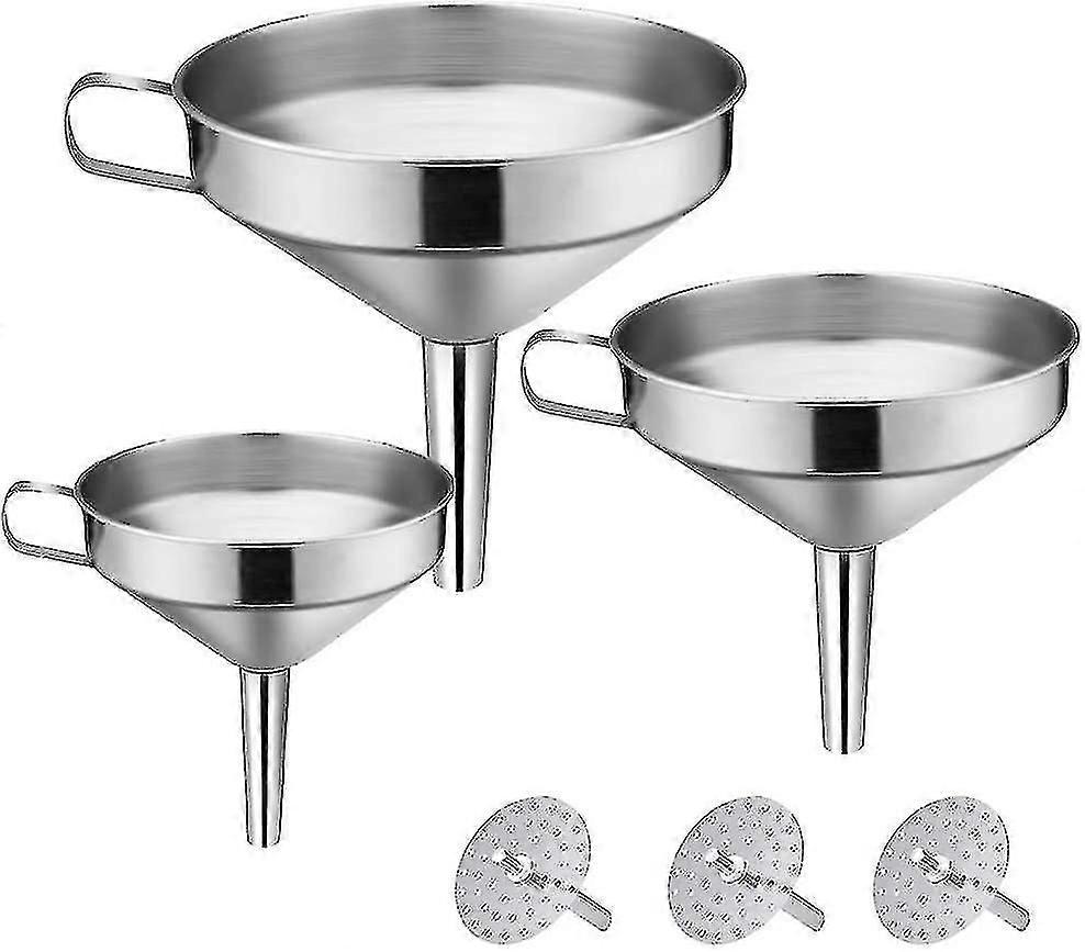 Embudos de acero inoxidable compatibles con la cocina, con tamiz de 3 partes Filter_Gift de G