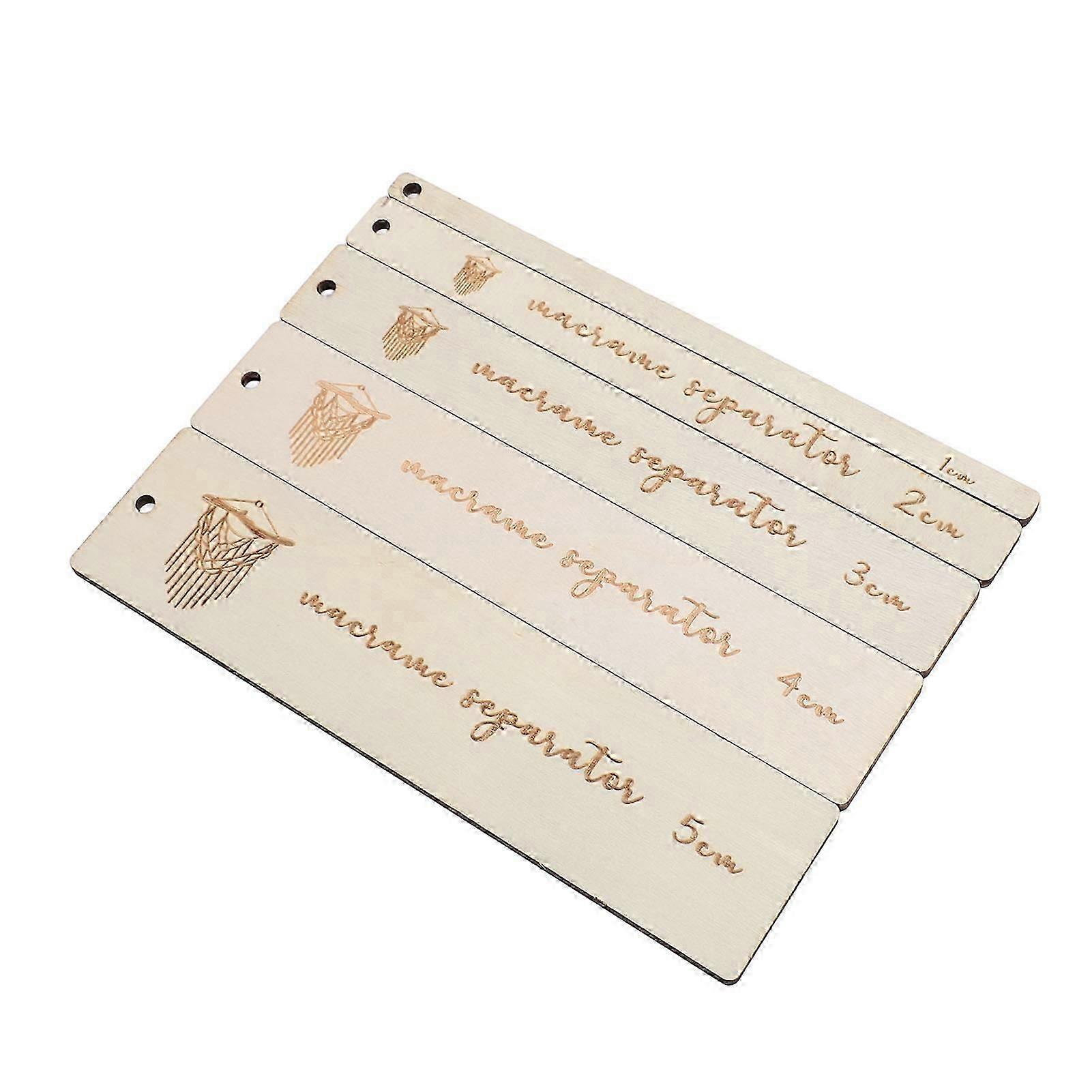 5pcs Macrame Board Auxiliary Rulers Clear Scale Prevents Shifting Rectangle Wooden Macrame Separator Tool Macrame Pattern Tool