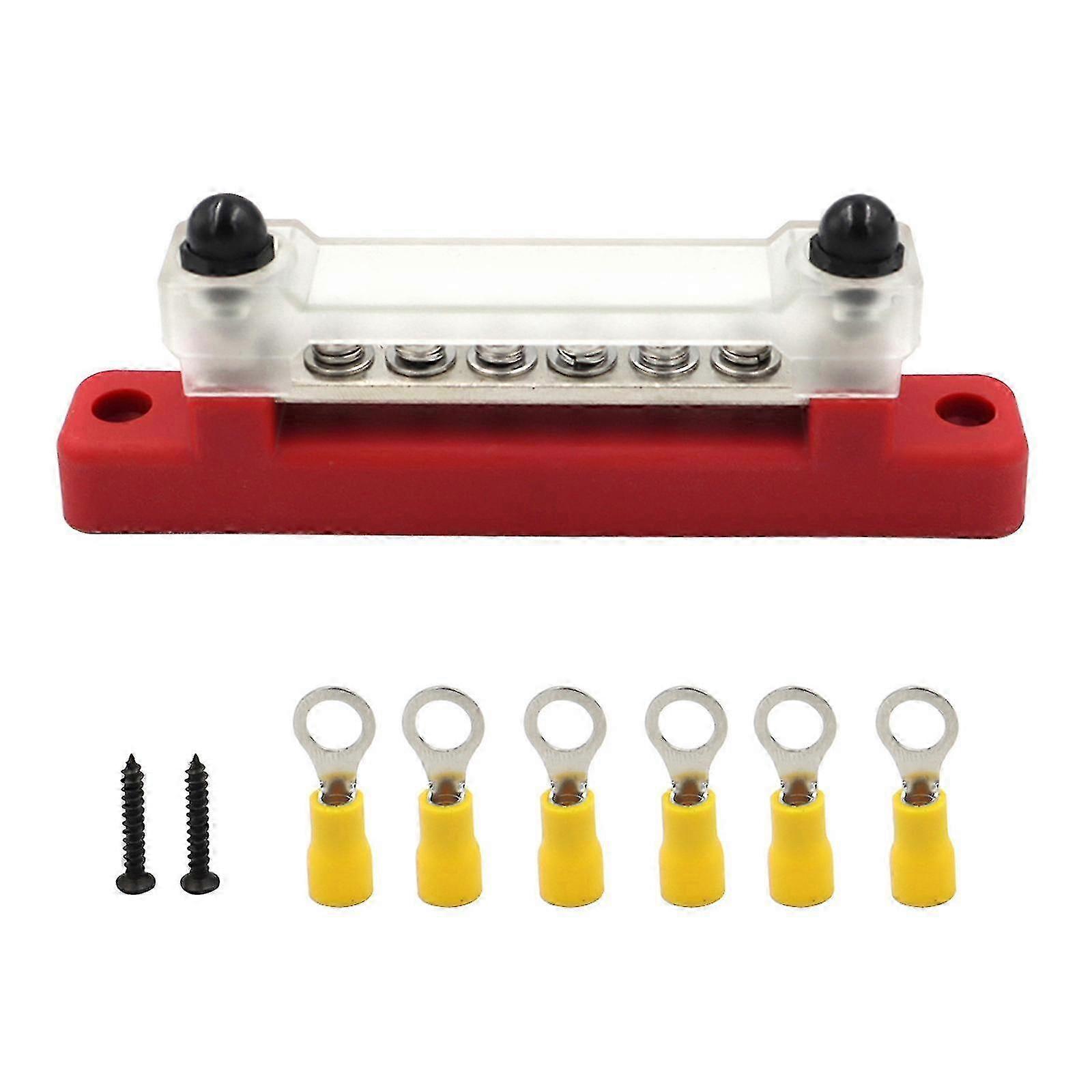 Marine RV Boat Grounding Power Distribution Terminal Bus Bar with Cover