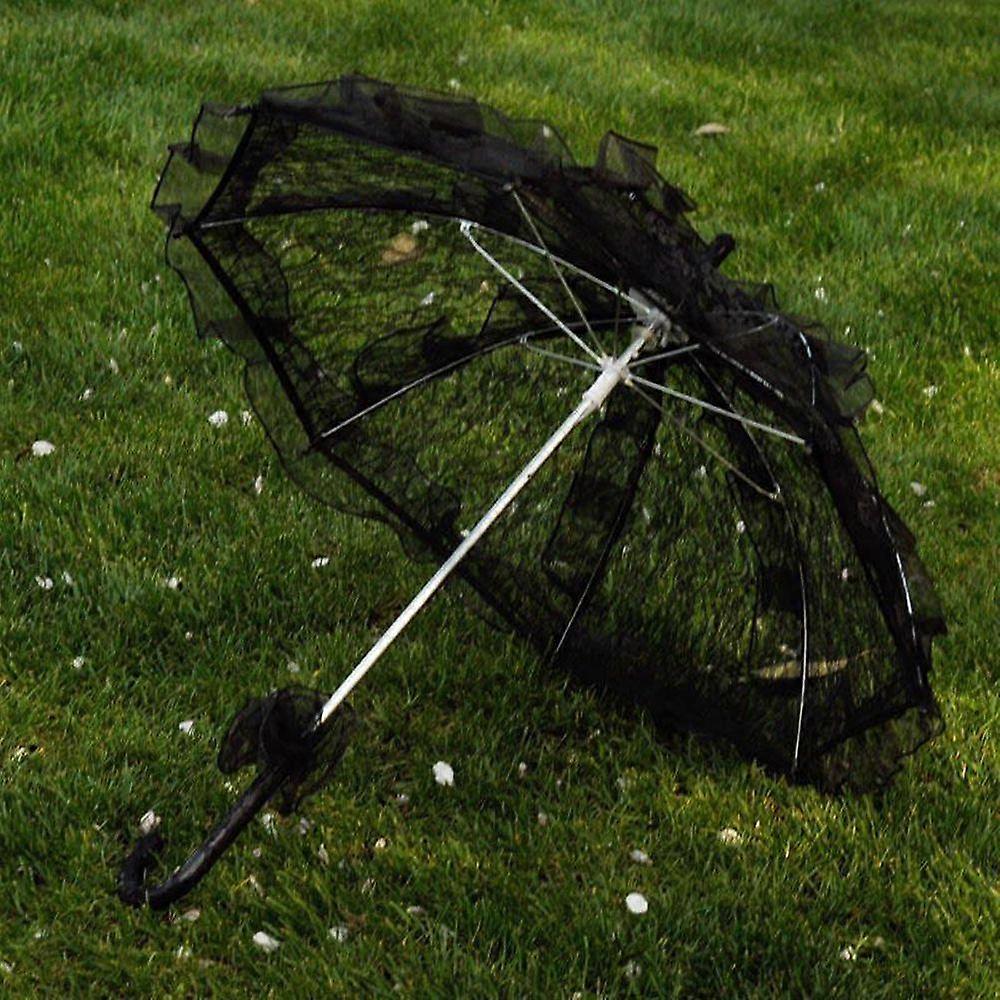 Decoration Lace Floral Umbrella Long Handle Umbrellas Embroidery Parasol Lace Bridal Umbrella