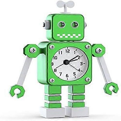 Cute Robot Alarm Clock Stainless Silent Sweep