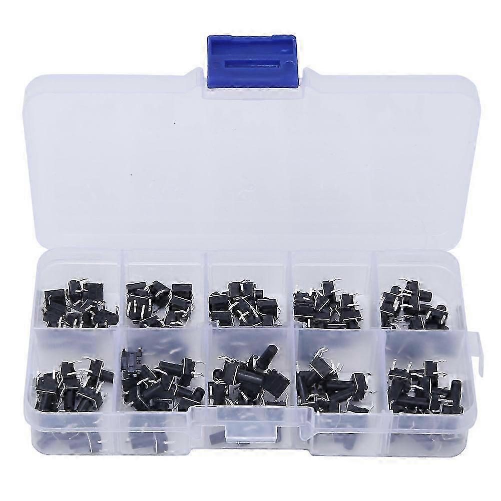 100pcs 10 Value 6x6x4.3-13mm Tactile Push Button Switch Waterproof Micro Tact Switch