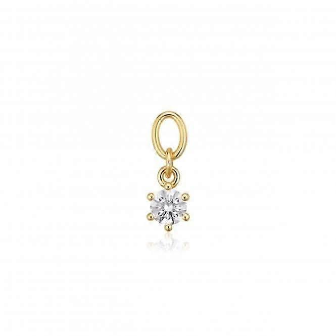 White Zirconia Circolo Uno Earring Charm SJ-CH2371-CZ-YG