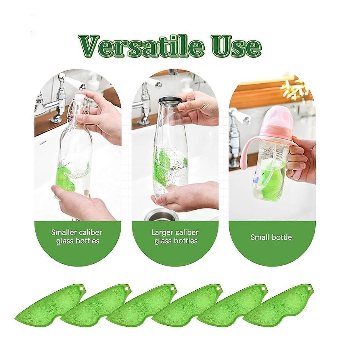 6Pcs Beans Shaped Bottle Cleaning Sponge, Magic Beans Cleaner Reusable Bottle Cleaning Beans Sponge Internal Cleaning