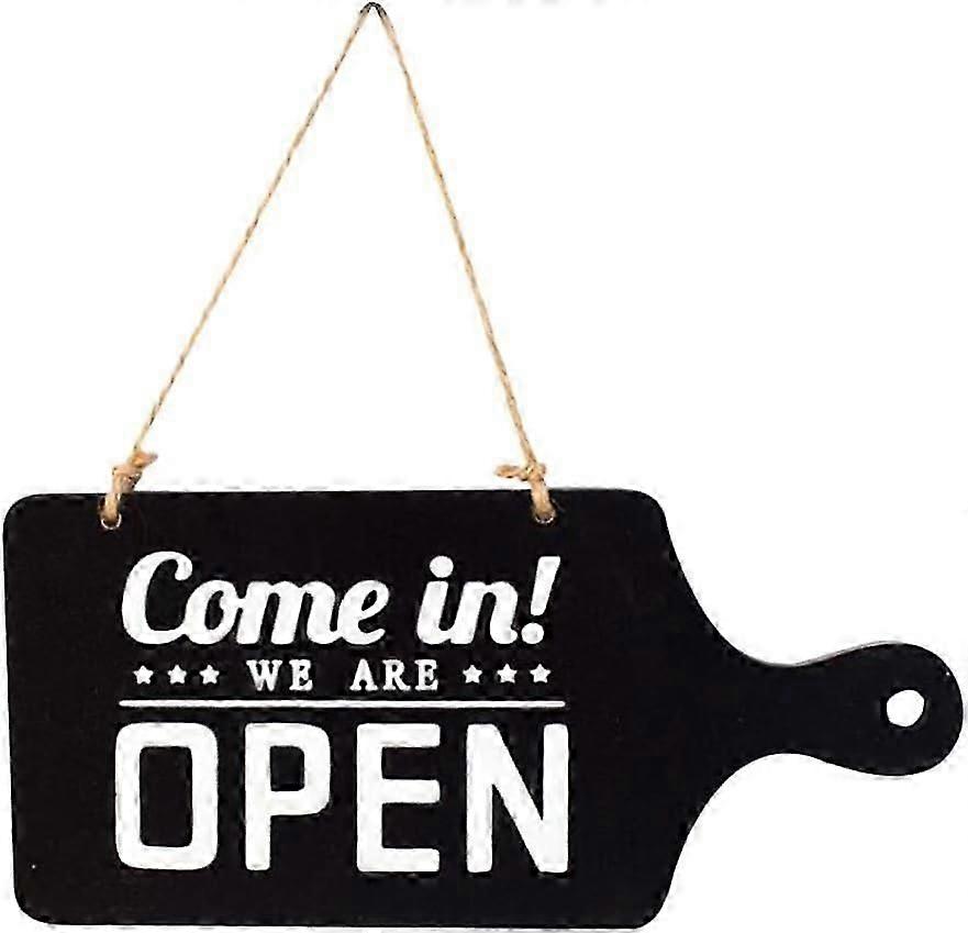 Wooden Open Closed Sign Vintage Two Sided Open and Closed Sign with Rope for Hanging