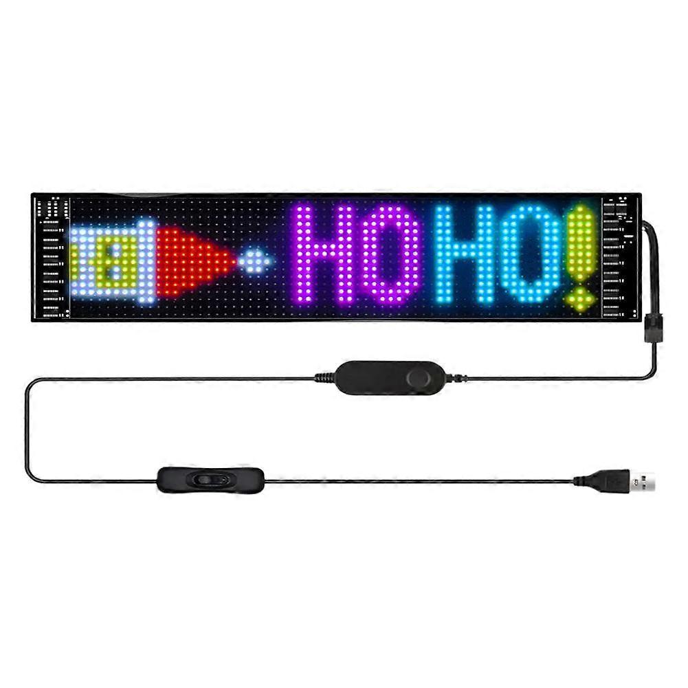 Programmable LED Display Sign Bluetooth App Control Custom Text Animation RGB Full Color USB Powered for Shop Car Decor