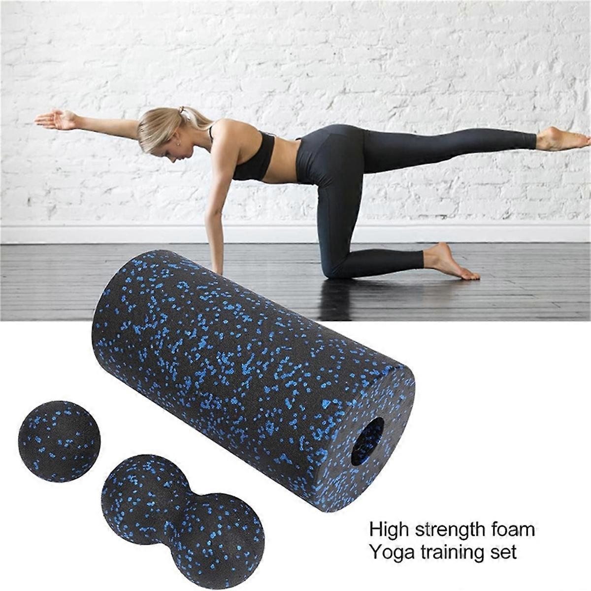 3PCS Yoga Roller Massage Peanut Ball Set for Deep Tissue Stretching-D