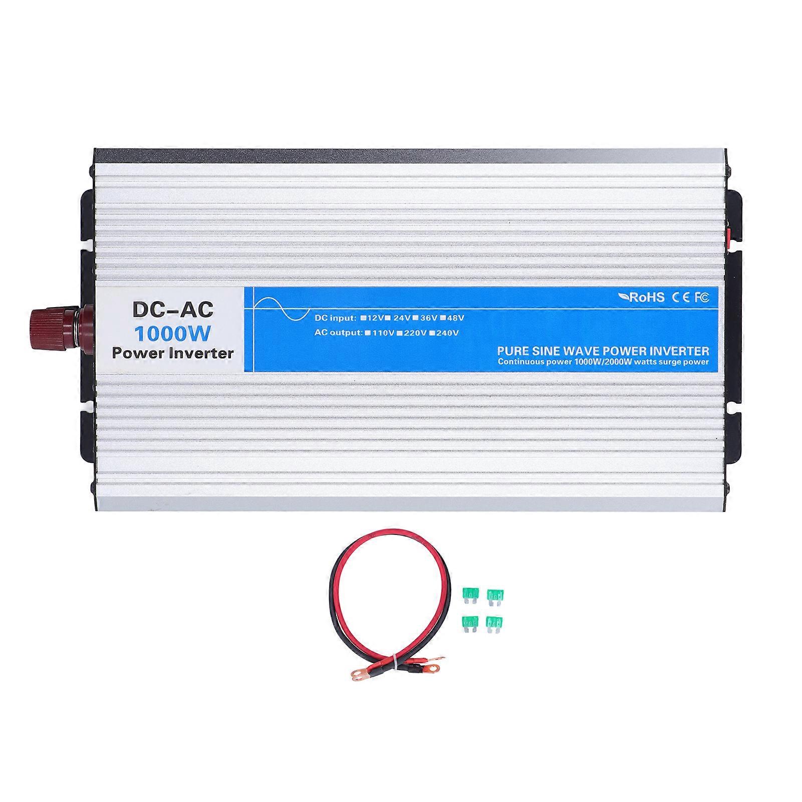 Power Inverter 1000W AC 220V Pure Sine Wave LED Digital Display Converter for Car