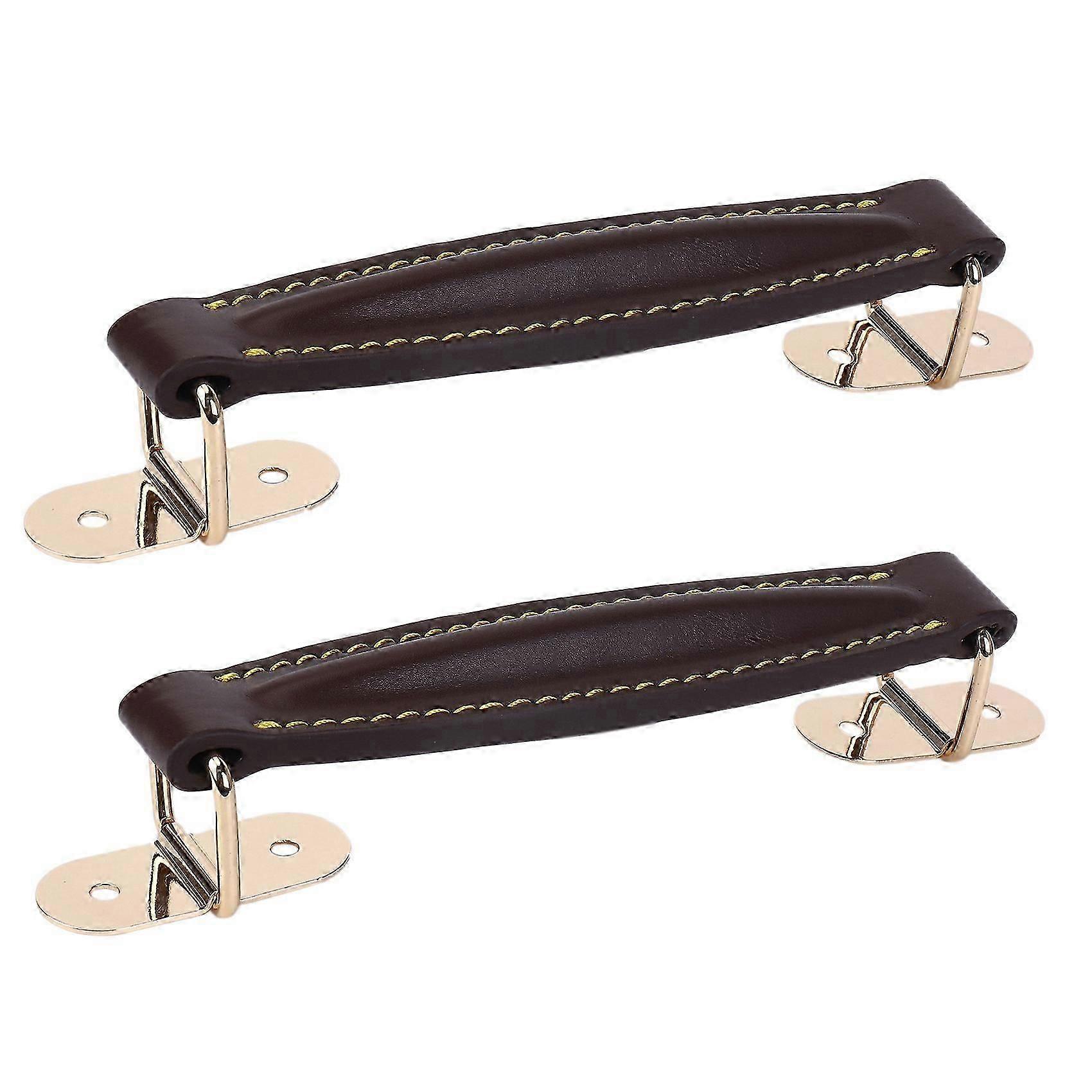 2X Amplifier Leather Handle Strap for AS50D AS100D Guitar AMP Speaker Cabinet(Brown)