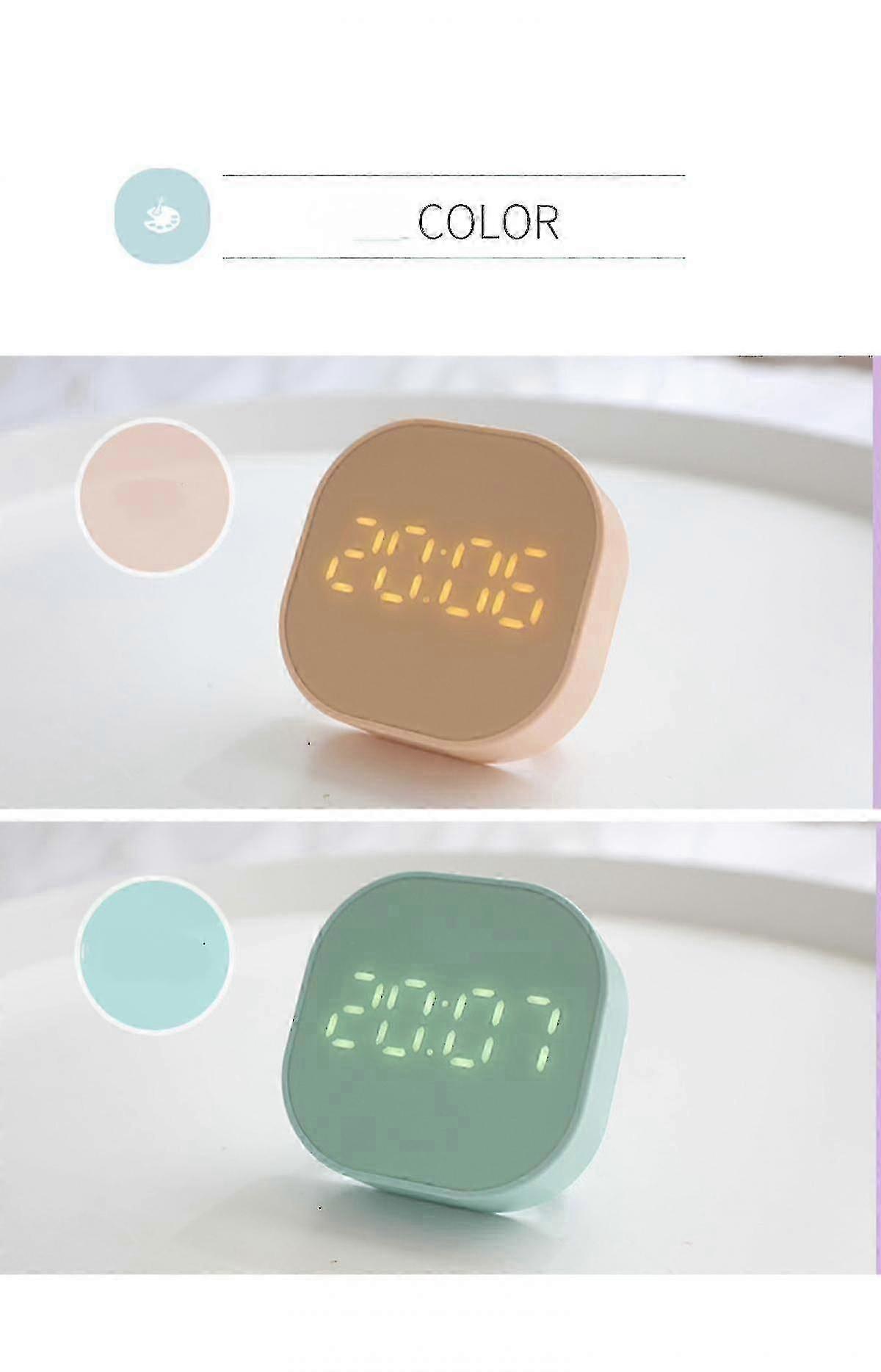 Shower Wall Clock Temperature Display With Suction Cup Kitchen And Bathroom Touch Screen Timer Green-Yvan