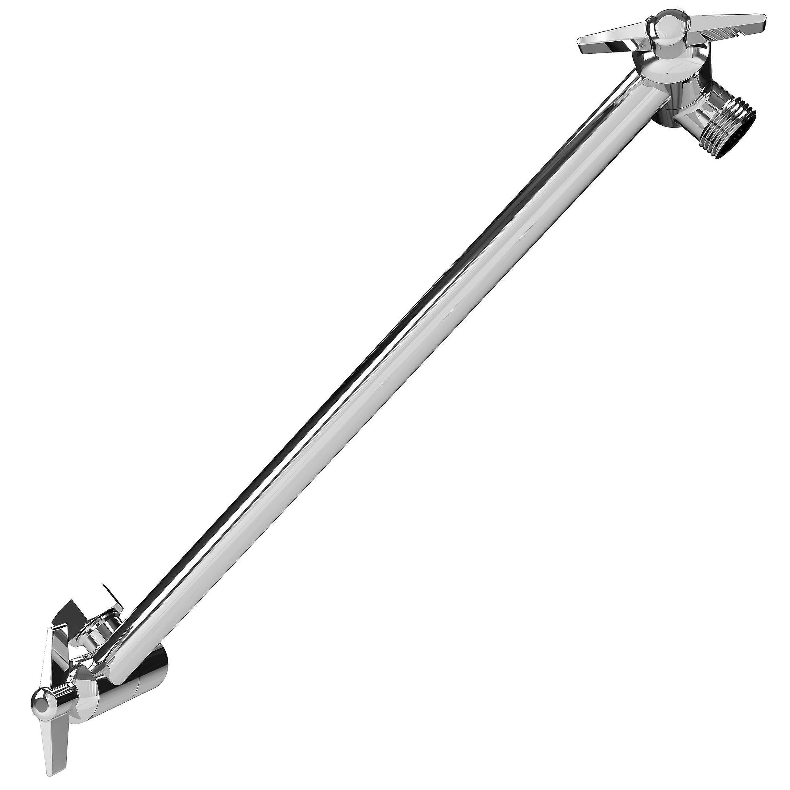 Solid Brass Shower Head Extension Arm Flexible Height & Angle Adjustable Luxury Polished Chrome 11"