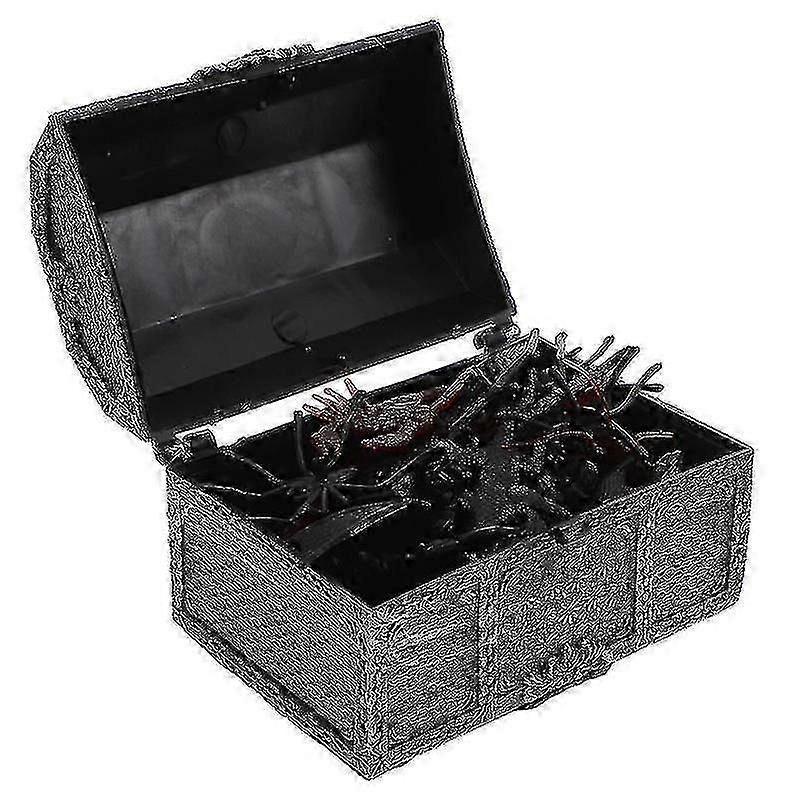 10.3X7x6.5cm Black Toy Chests 1 Set Plastic Halloween Prank Toys Simulation Spider Toys Animals And