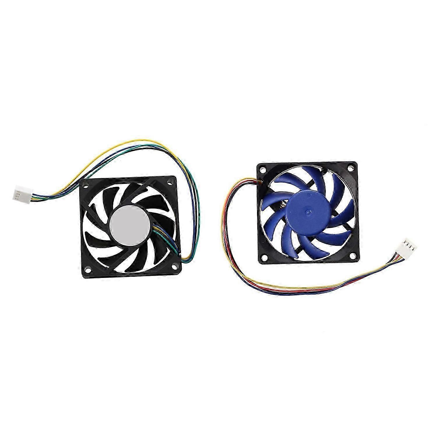 2 Pcs 70X70X15mm 12V 4 Pins PWM PC Computer Case CPU Cooler Cooling Fan