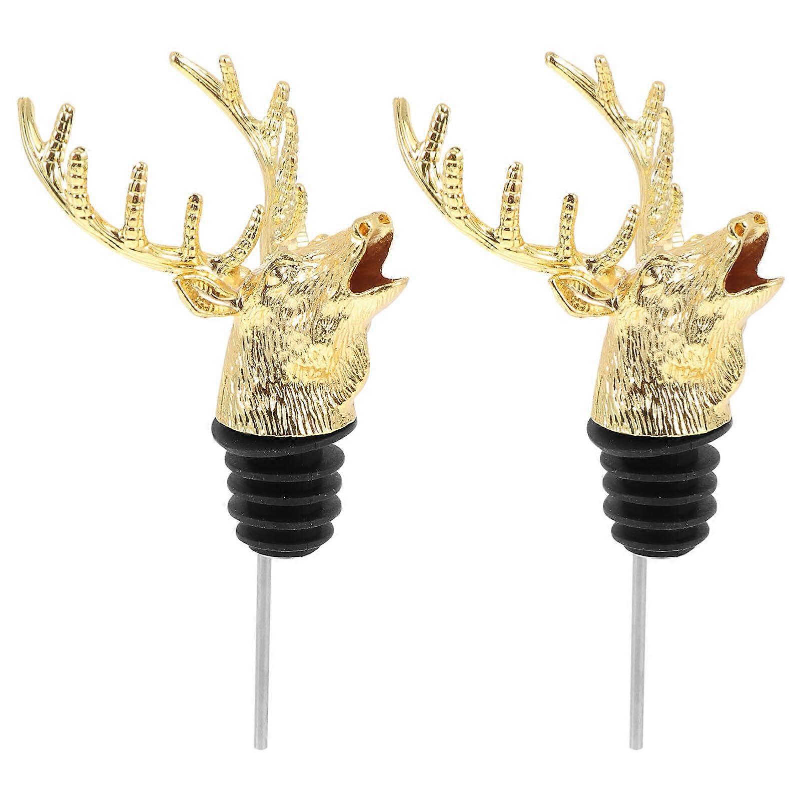 Elegant Pourer Stoppers Set of 2 for Home Parties, Compatible With Standard Bottle Pourers, Classic Design