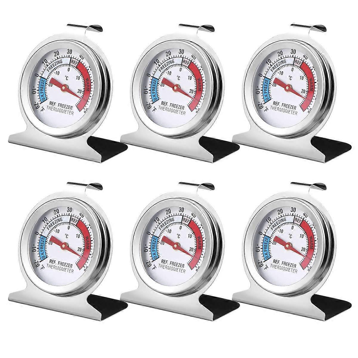 6 PCS Refrigerator Freezer Thermometer Classic Large Series Dial for Fridge Temperature Cooler