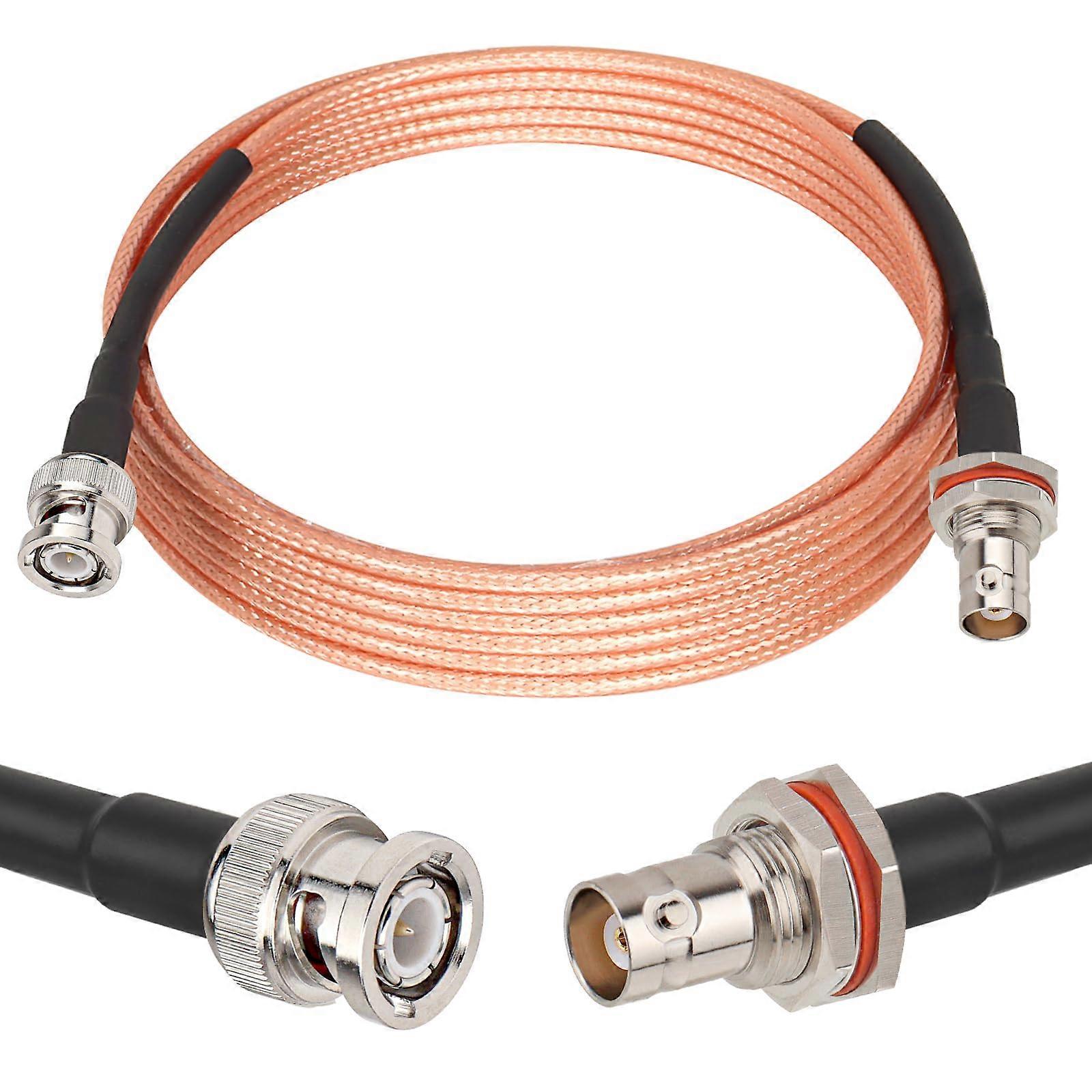 BNC Cable 10FT, 50 Ohm BNC Cable BNC Male to Female Bulkhead Mount RG316 Coax for Wireless Microphone System