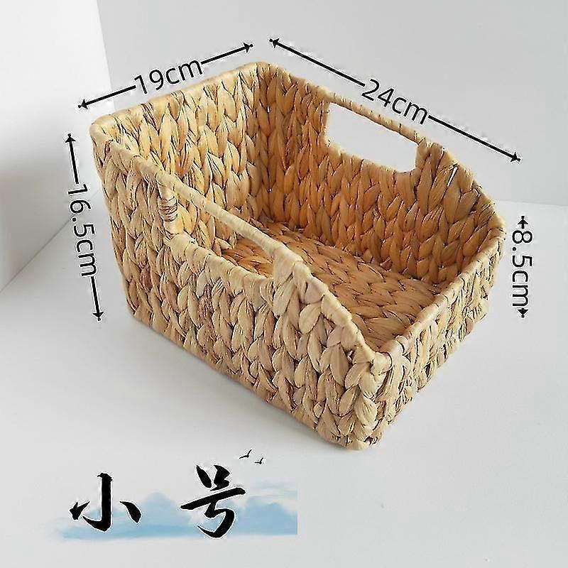 Rustic Water Hyacinth Storage Basket - Elegant Tabletop Organizer for Home Decor & Multi-Purpose Use