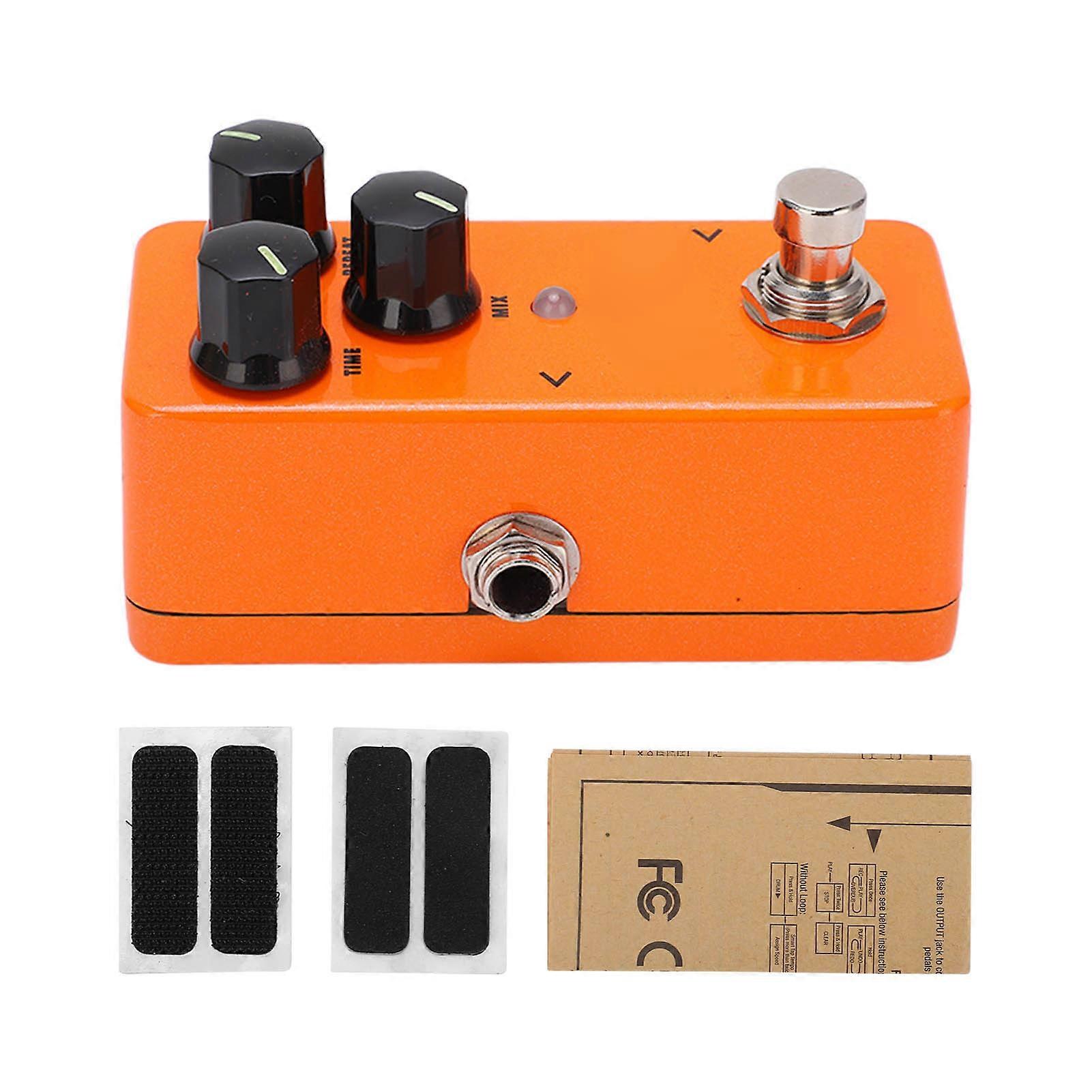 Guitar Effect Pedal Mini Delay Adjustable Digital Musical Instrument Accessory Orange