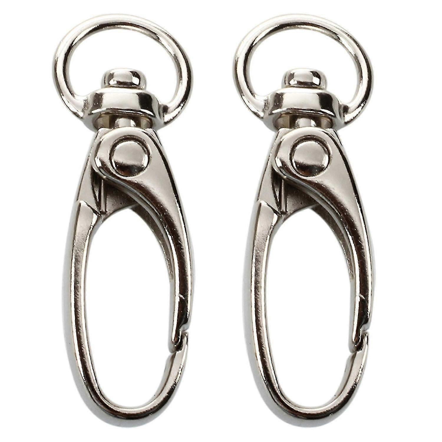 20 Pcs D Swivel Clips Hooks Metal Key Ring Lobster Clasps