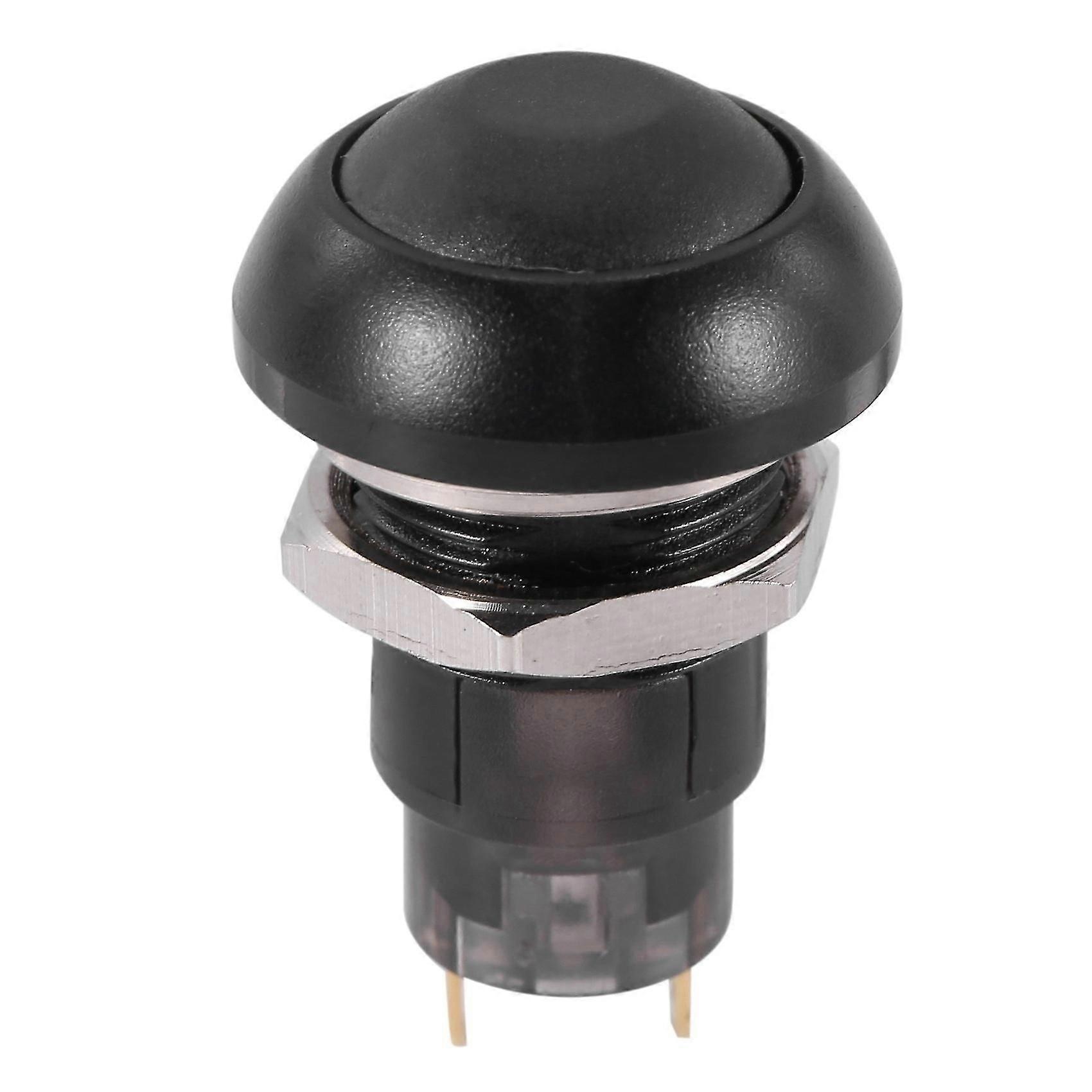 On-Off Latching Waterproof 12mm Button Switch SPST 2A IP67, Black