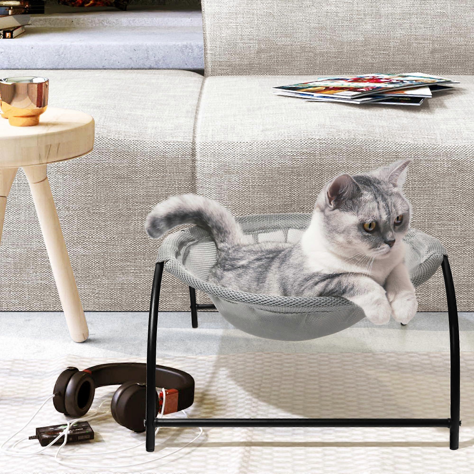 Cat Bed Dog Small Medium Sized Hammock for Indoor Outdoor Use in Grey Color, Comfortable and Durable Material