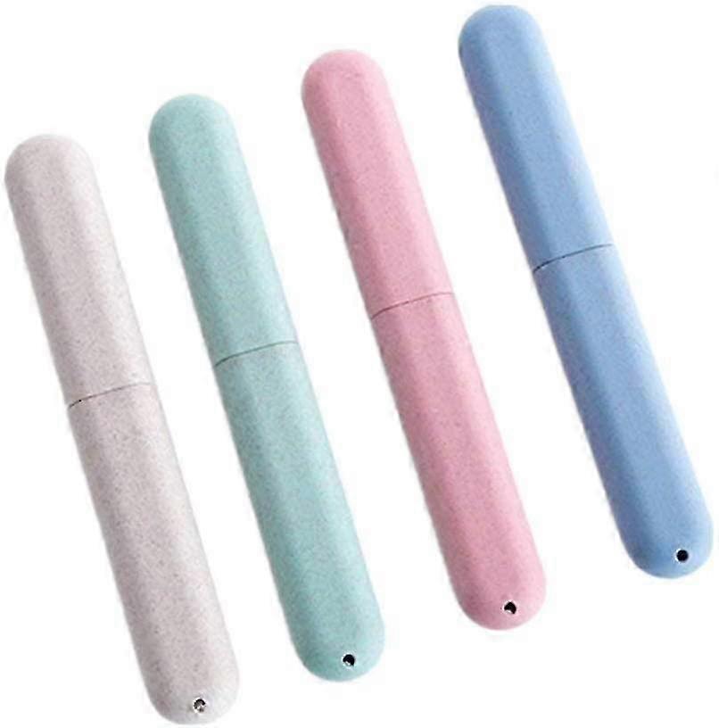 Portable Plastic Storage Boxes for 4 Toothbrushes on the Go