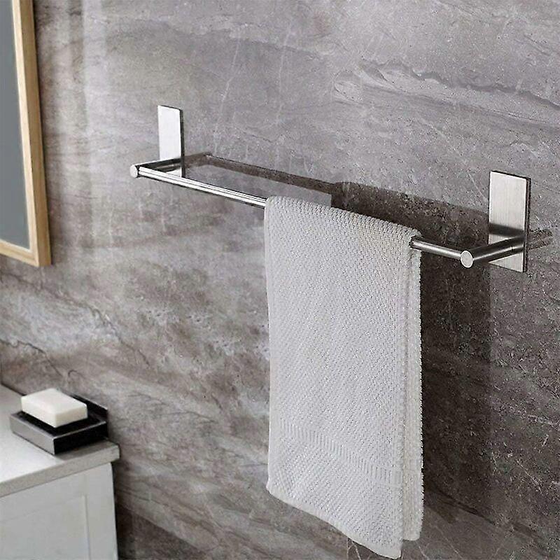 Wall Mounted Towel Holder Adhesive Towel Holder Bathroom Stainless Steel 40cm Self Adhesive Towel Holder Tea Towel Holder, Bath Towel Bathroom Storage