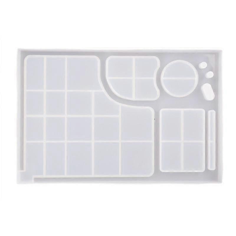 1pcクリスタルエポキシミラーシリコンモールドメイクアップトレイ灰皿装飾DIY手作りクラフト