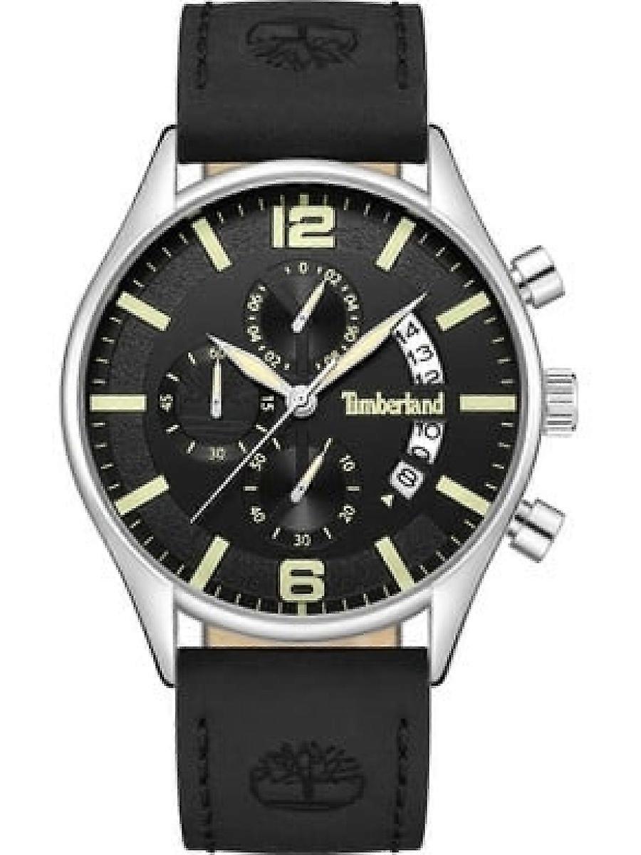 Timberland Herrenuhr aus schwarzem Echtleder TDWGC9001201