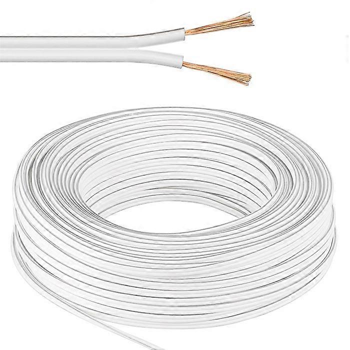 Witte luidsprekerkabel 10 m, diameter 2 x 2,5 mm