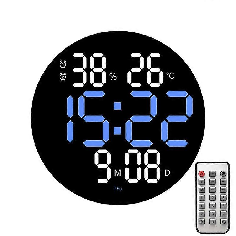 10-Inch Led Digital Wall Clock 2-Color Large Screen Electronic Clock With Temperature Display