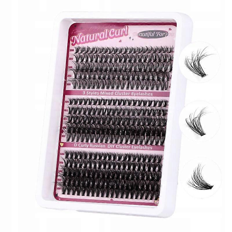 300 Pcs Self-extending Eyelashes D Curl Cluster In Lashes Premium