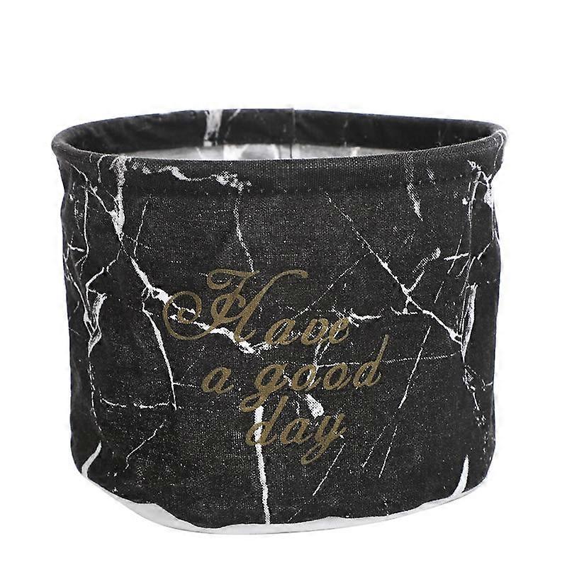 Fabric Storage Basket Desktop Organizer Basket, Style: Black Marble Pattern