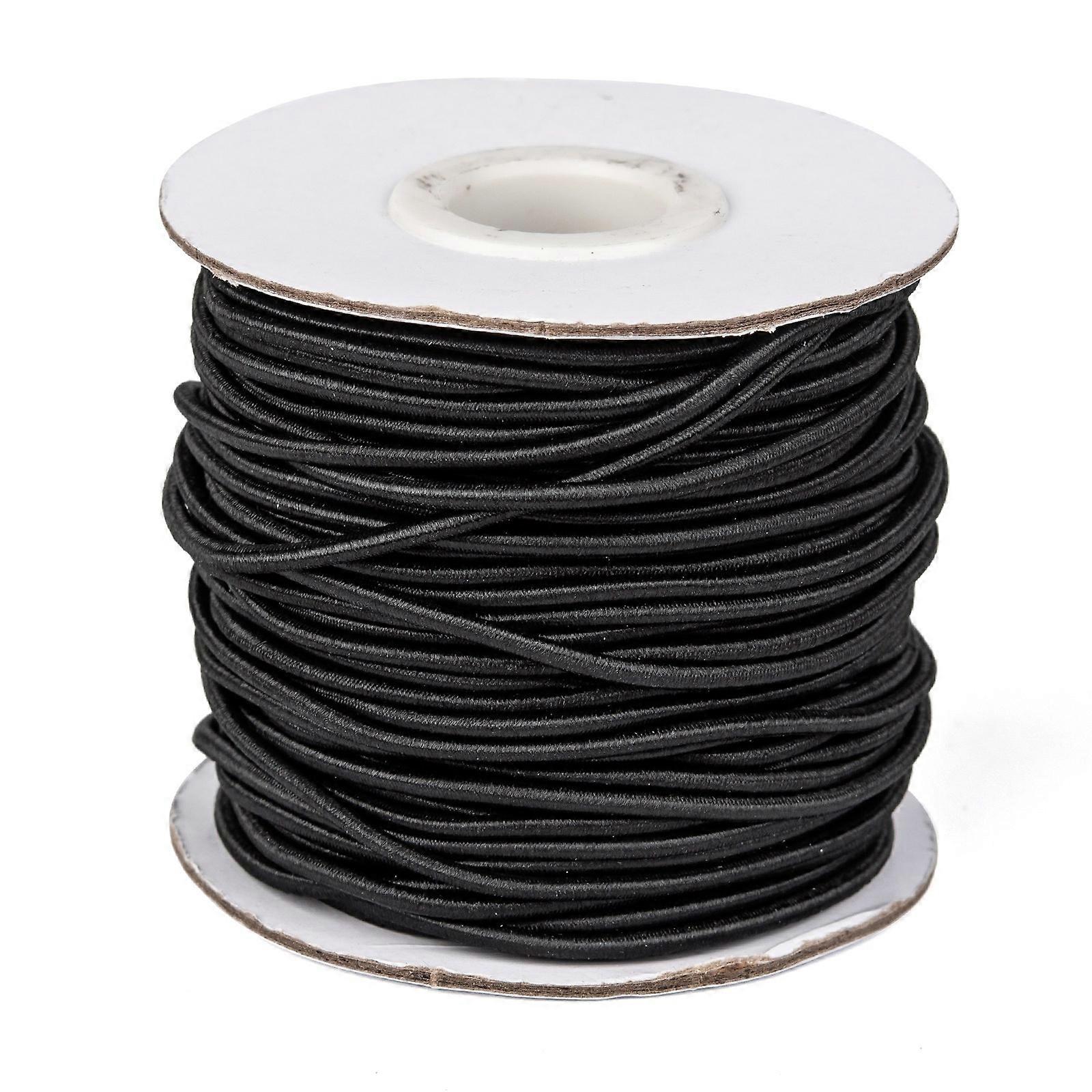 1Roll Round Elastic Cord with Nylon Outside and Rubber Inside Jewelry Findings