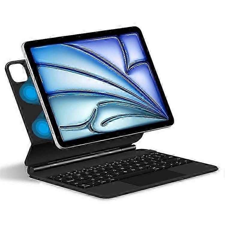 Compatible For  Air 13 (2024) (M2) Magnetic Floating Bluetooth Keyboard + Leather Tablet Case