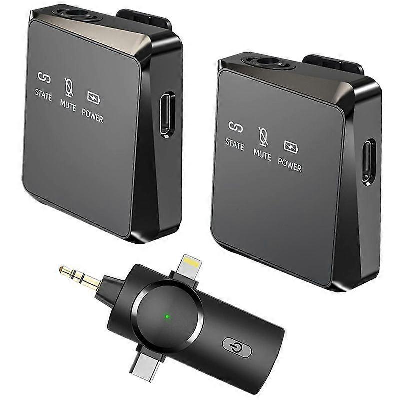 3 in 1 Mini Wireless Lavalier Microphone One by Two