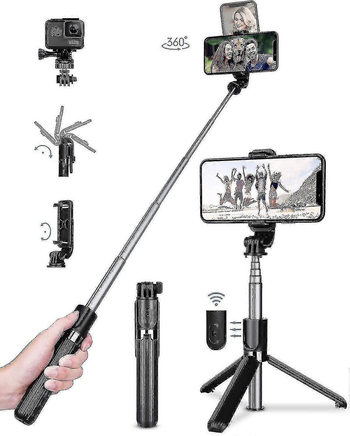 Selfie Stick Tripod - Extendable Selfie Stick With Wireless Remote And