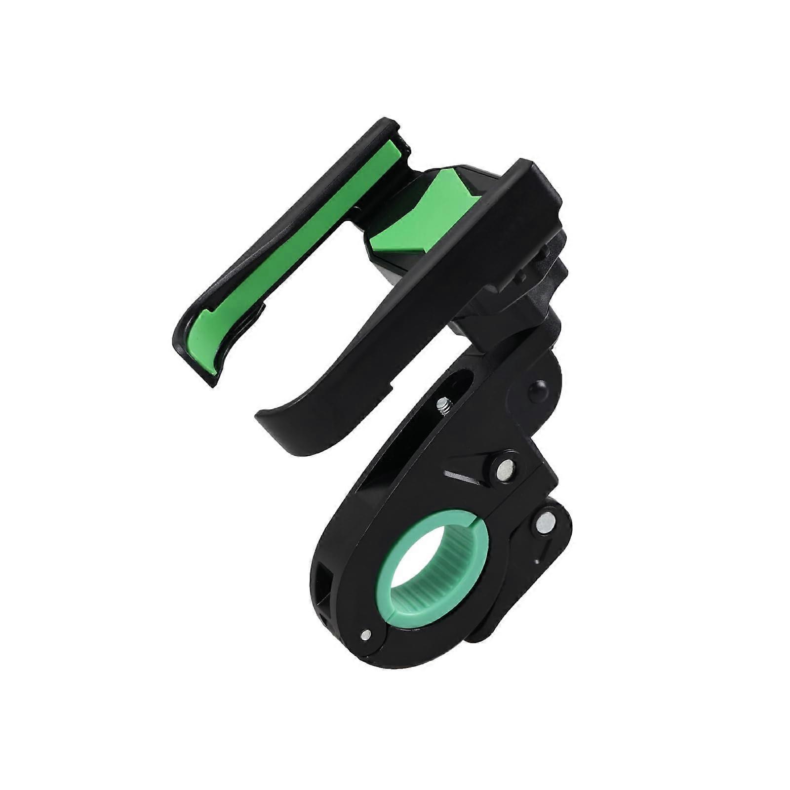 Adjustable Bicycle Phone Mount for Motorcycles and Scooters, Green Handlebar Clamp, Compatible with Most Smartphones