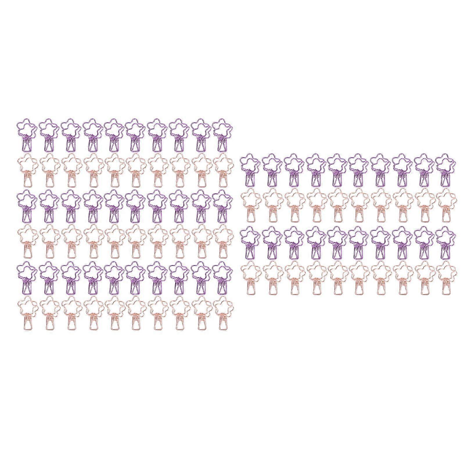 2025 أحدث موديل 100 قطعة لطيف الموثق كليب الكرتون شكل زهرة وردة ذهبي