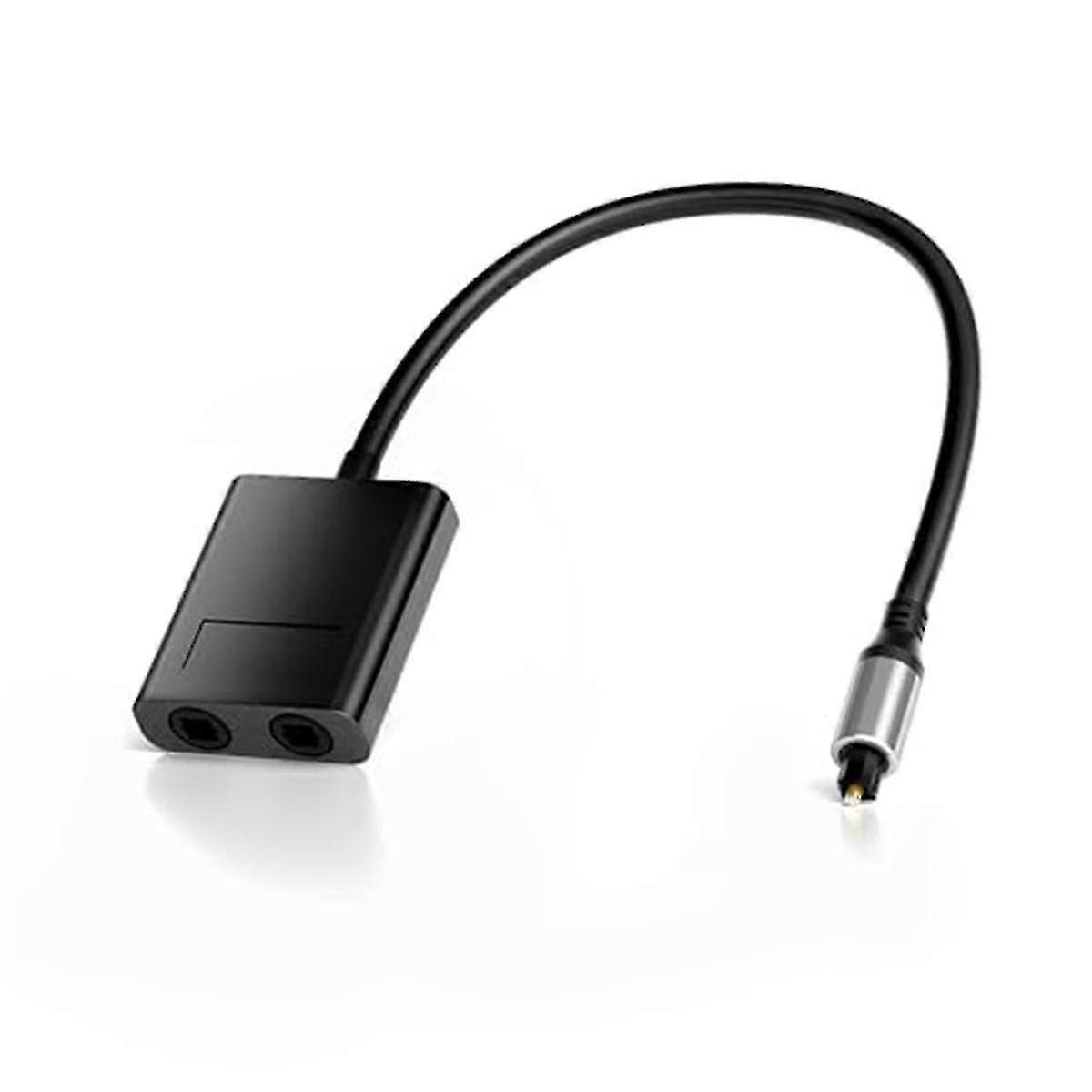 2 Port Toslink Splitter,Optical Fiber Audio Splitter 1 in 2 Out Support LPcm2.0, Digital,DTS 5.1 fo