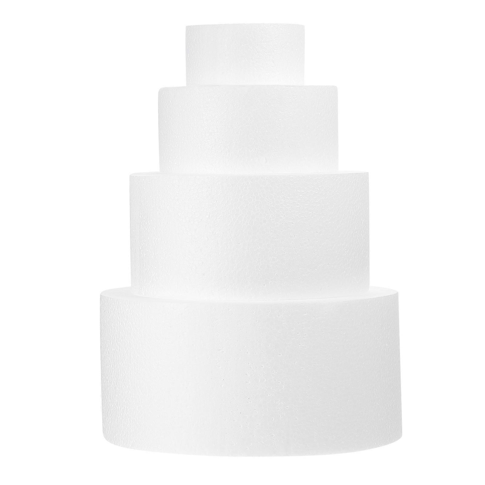 Foam Cake Moulds 4pcs Set for DIY Decorating Lightweight Dummies for Wedding Birthday Photography Props Smooth Surface Multiple Uses