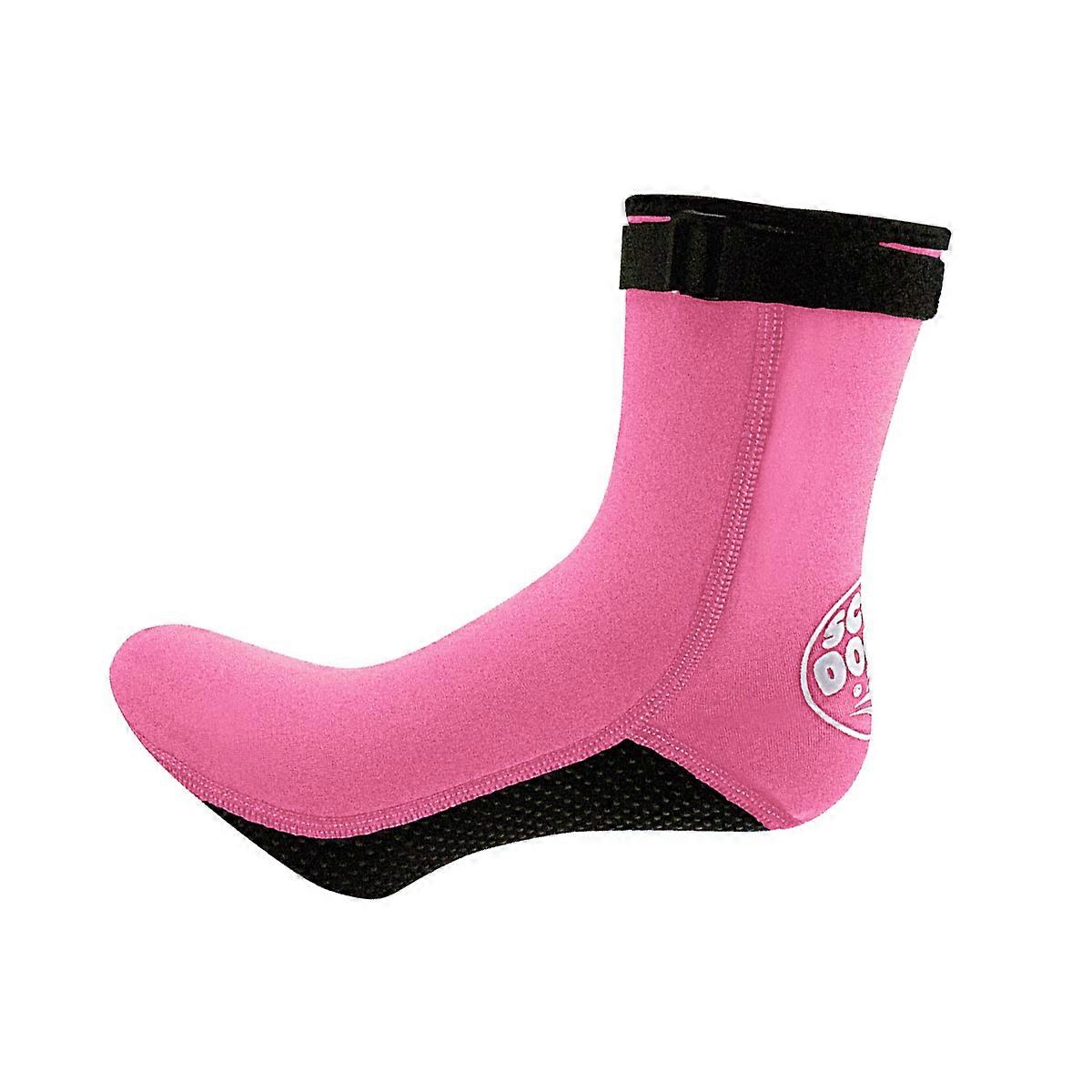 Neoprene Water Socks Surfing Snorkeling Diving Swimming Prevent Scratch Thicken Unisex Pink Size L 1 Pair