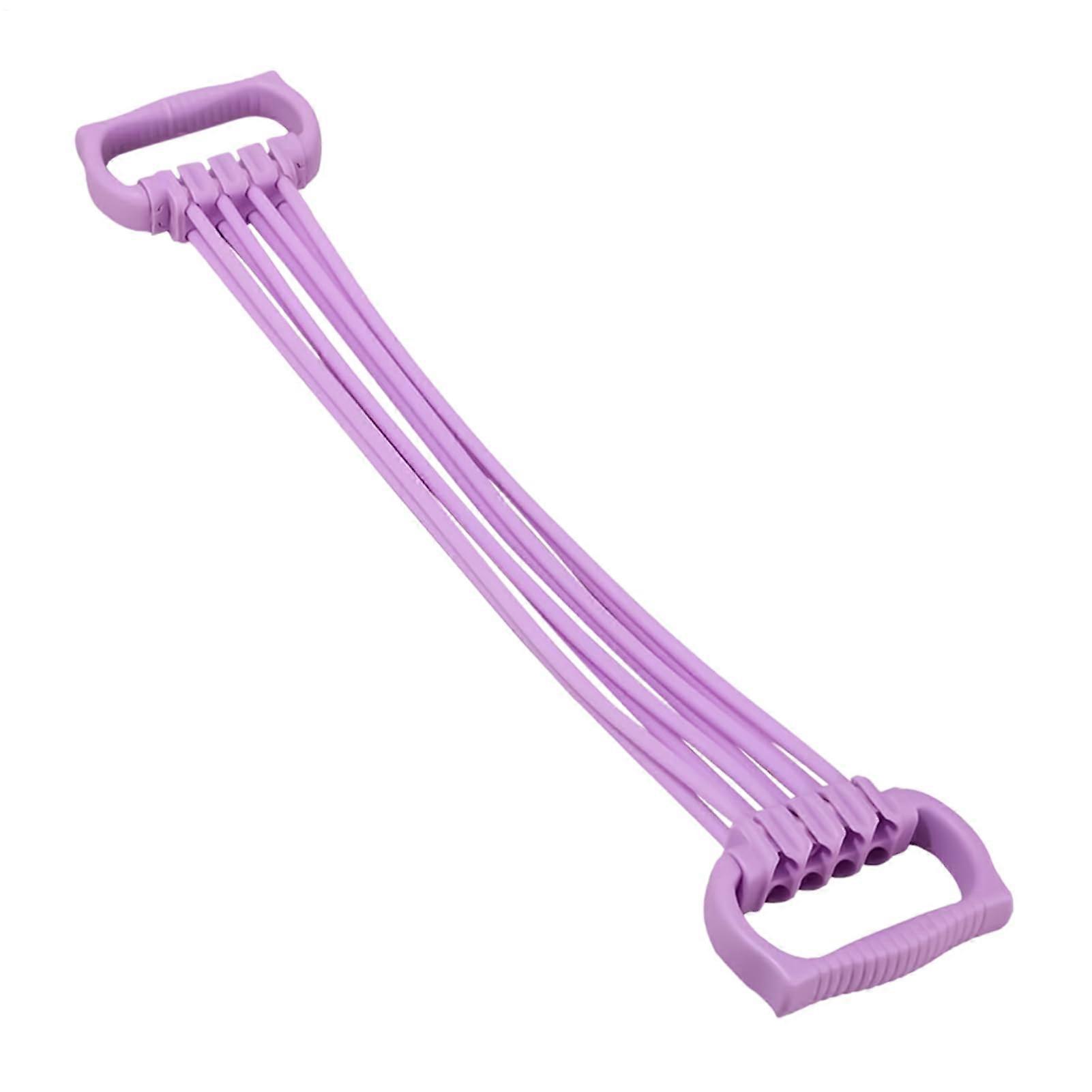 Dehnbaender Stretch Bands Set With Handles For Arm Training, Adjustable Resistance Bands, Non-Slip Grips In Violet