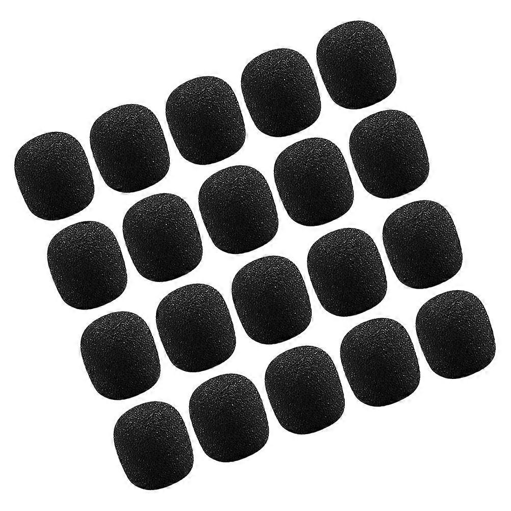 Mic Windproof Covers Lapel Microphone Windscreen Prevent Stains and Dirt Black 20Pack