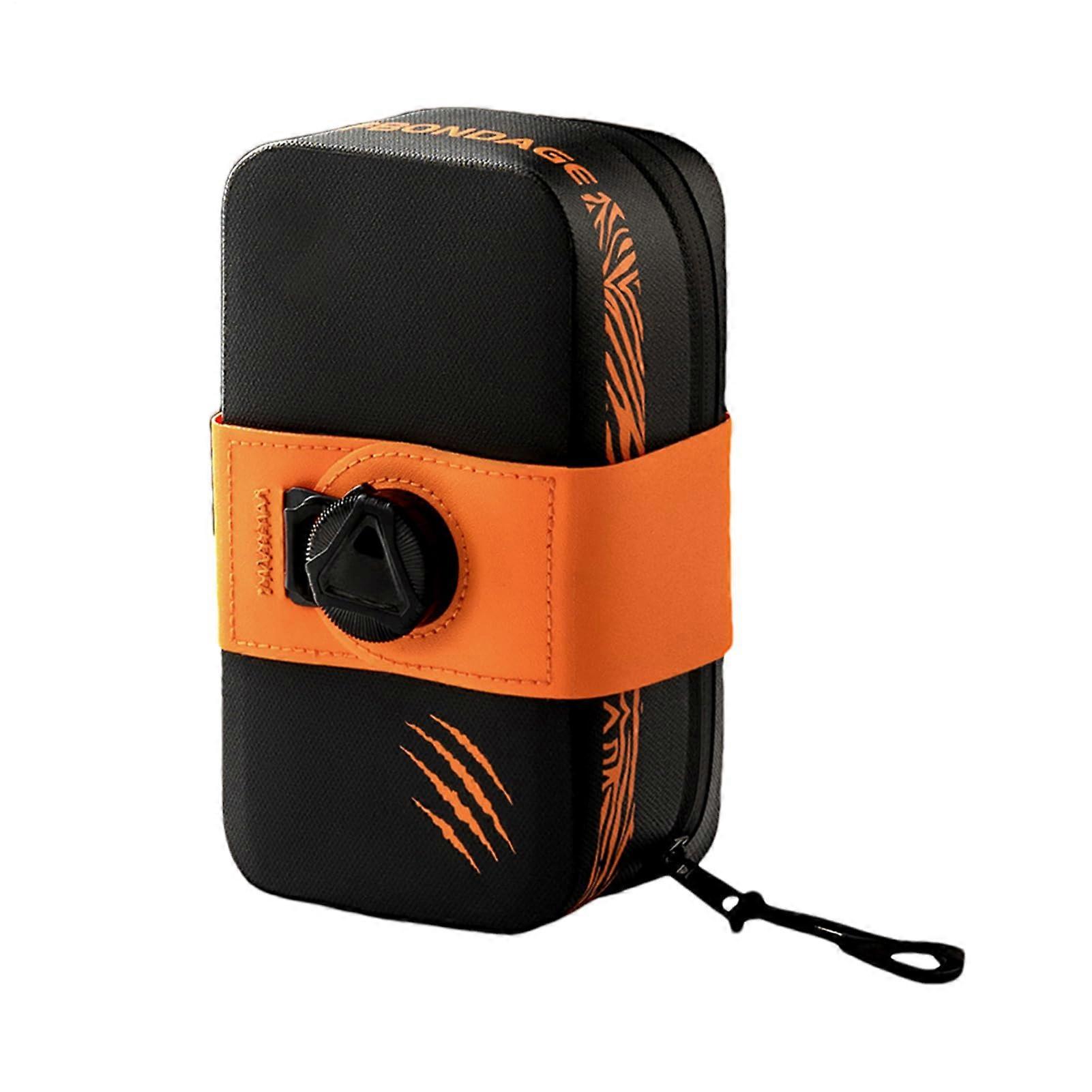 Bicycle Saddle Bag  Storage with Easy Attachment, Orange