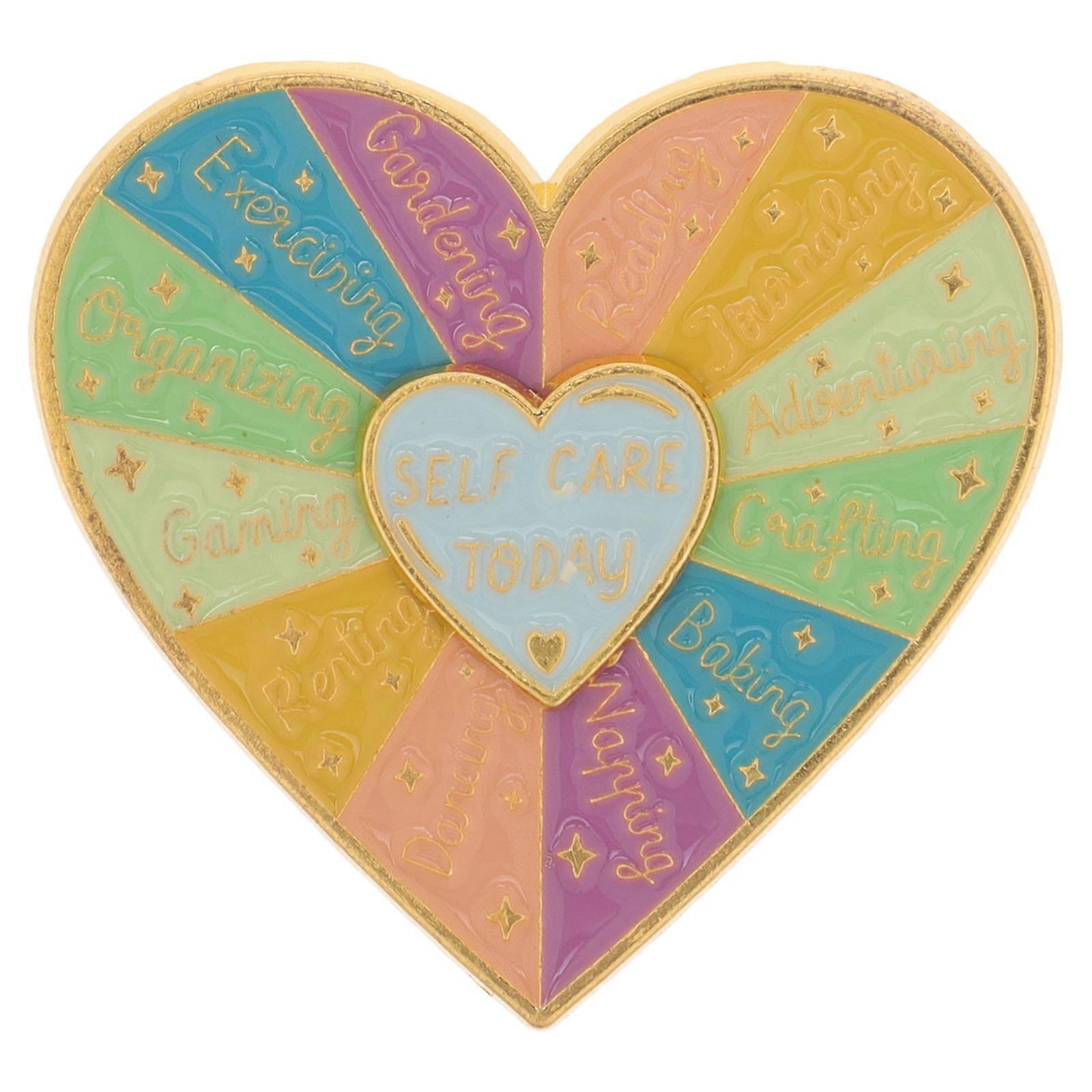 Fashion Brooches For Women Lapel Pin Heart Shaped Rotating Design Multi 50X4 50X0 50CM Inspirational Theme 1Set