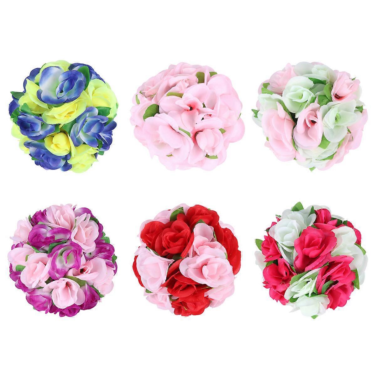 Fake Roses Decorative High Density Cloth Plastic Flower Ball Home Party 20cm 1Pack