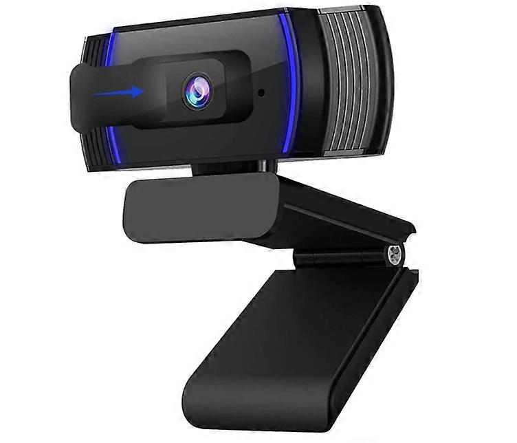 AutoFocus Webcam with Stereo Microphone, Software Control and Privacy Cover, 1080p FHD USB Web Camera(Black)