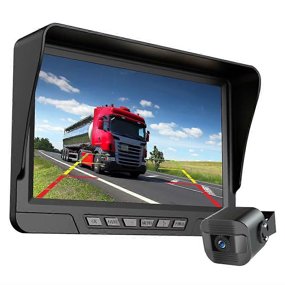 D06PLUS 7 Inch Wireless Digital HD Dash Cam Front and Rear Dual Recording DVR Backup Camera System with F19 Camera
